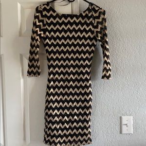 Forever 21 Gatsby Print Scoop Back Dress